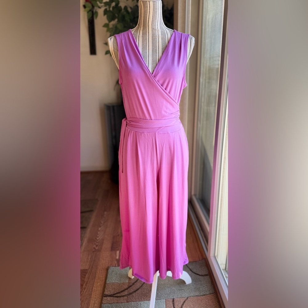 Nina Leonard Vibrant Pink Jumpsuit NWOT - Picture 2 of 9